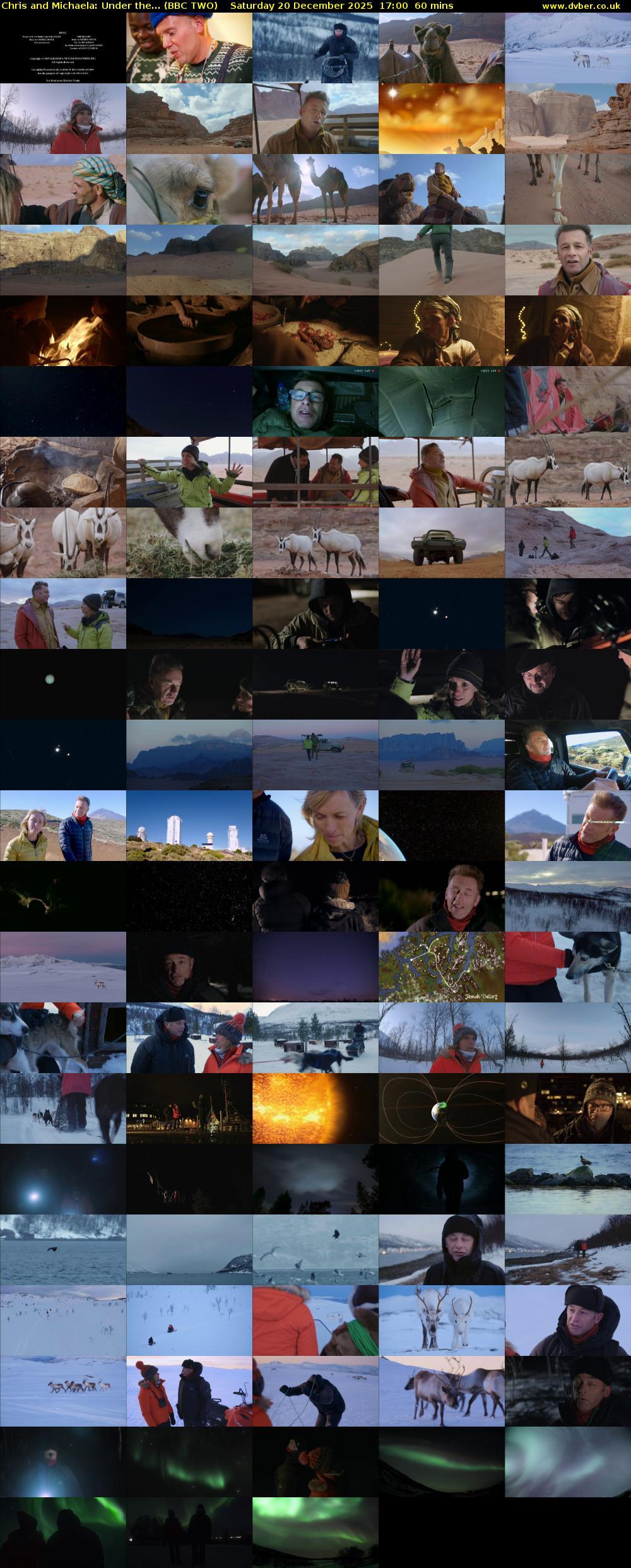 Chris and Michaela: Under the... (BBC TWO) Saturday 20 December 2025 17:00 - 18:00