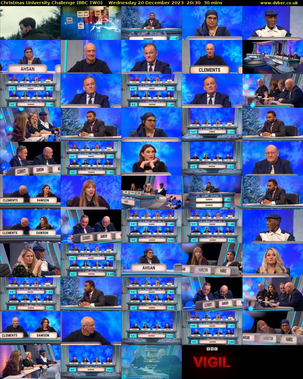 Christmas University Challenge (BBC TWO) Wednesday 20 December 2023 20:30 - 21:00