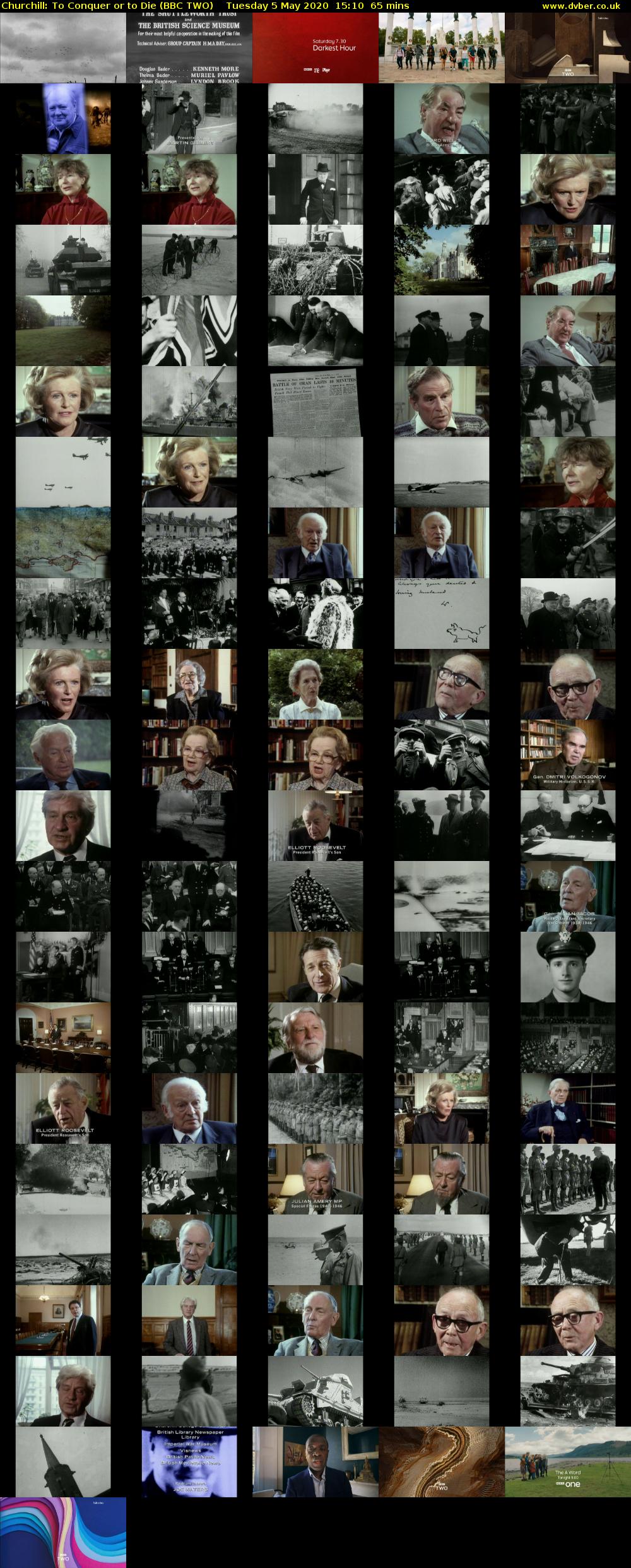 Churchill: To Conquer or to Die (BBC TWO) Tuesday 5 May 2020 15:10 - 16:15