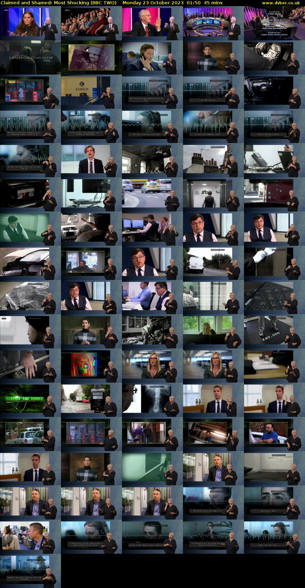 Claimed and Shamed: Most Shocking (BBC TWO) Monday 23 October 2023 01:50 - 02:35