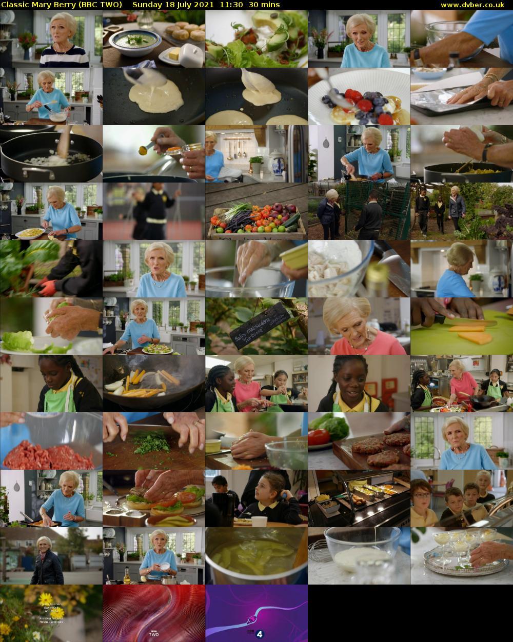 Classic Mary Berry (BBC TWO) Sunday 18 July 2021 11:30 - 12:00