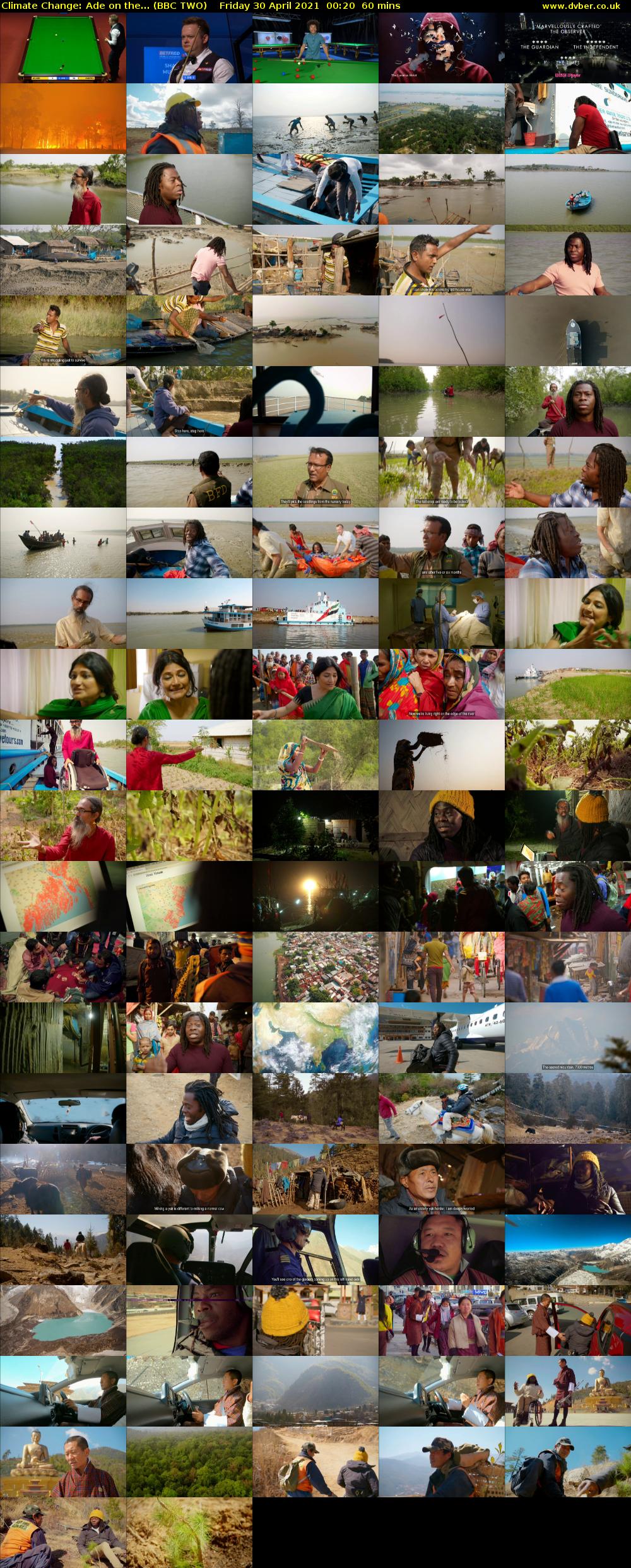 Climate Change: Ade on the... (BBC TWO) Friday 30 April 2021 00:20 - 01:20