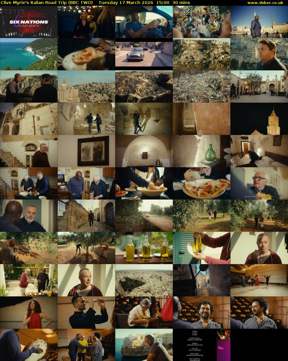 Clive Myrie's Italian Road Trip (BBC TWO) Tuesday 17 March 2026 15:00 - 15:30