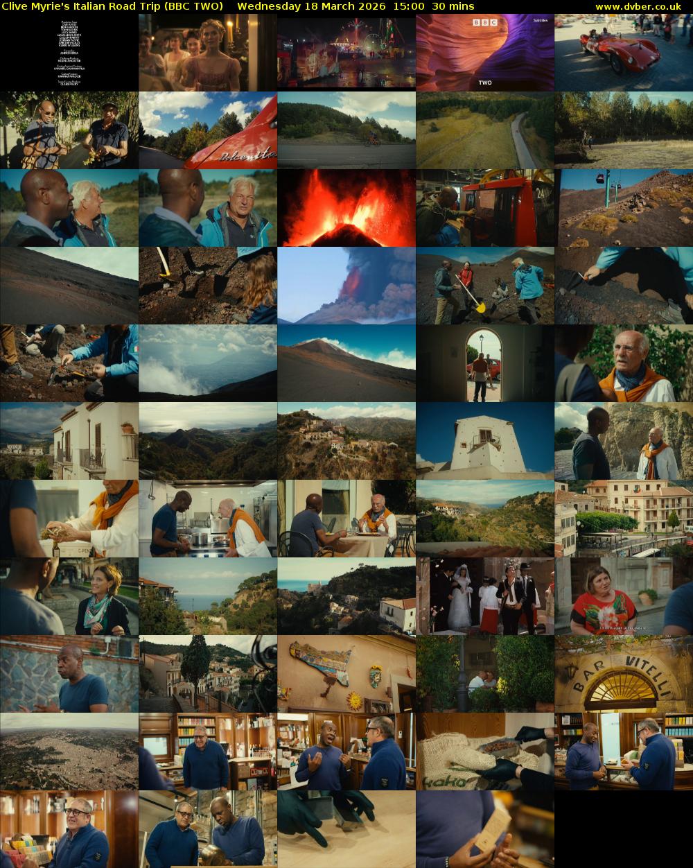 Clive Myrie's Italian Road Trip (BBC TWO) Wednesday 18 March 2026 15:00 - 15:30