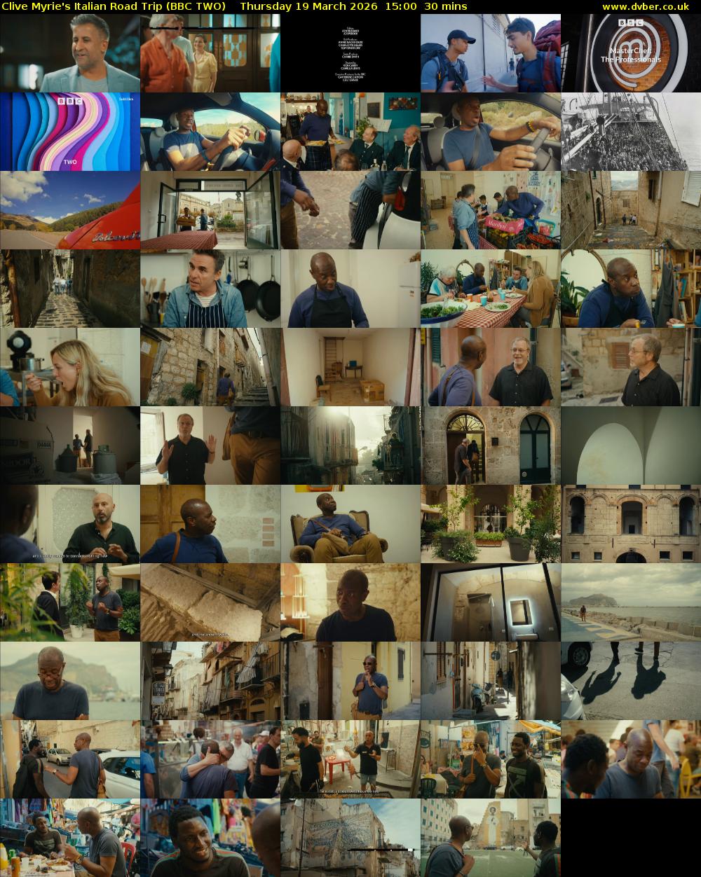 Clive Myrie's Italian Road Trip (BBC TWO) Thursday 19 March 2026 15:00 - 15:30