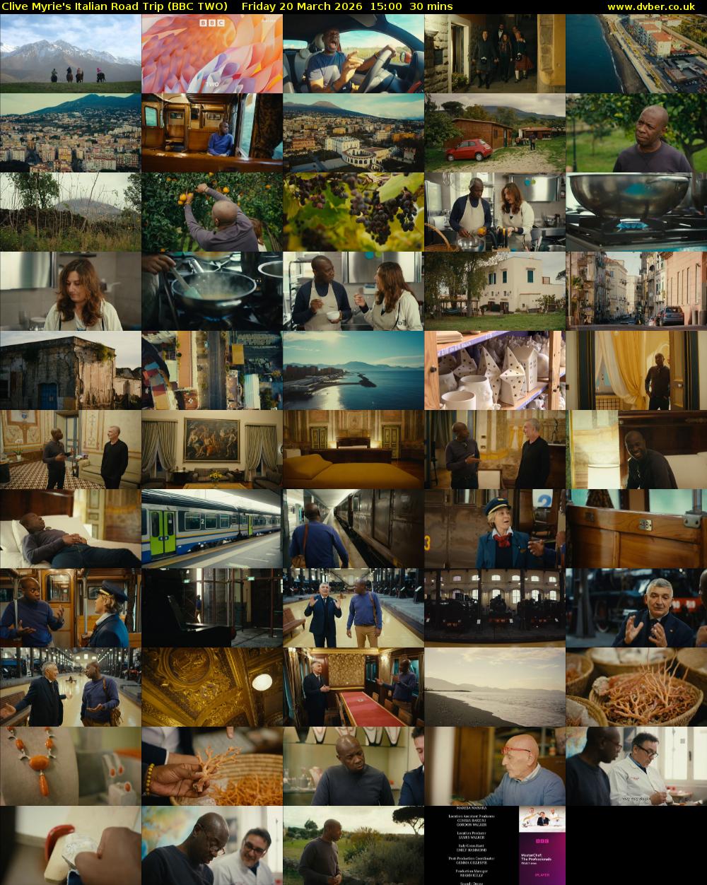 Clive Myrie's Italian Road Trip (BBC TWO) Friday 20 March 2026 15:00 - 15:30
