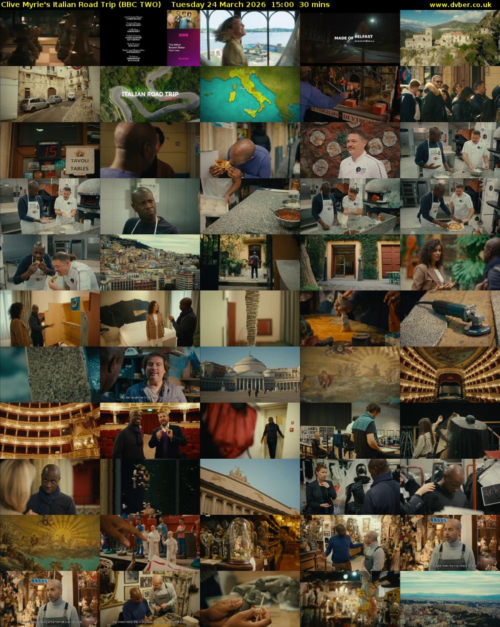 Clive Myrie's Italian Road Trip (BBC TWO) Tuesday 24 March 2026 15:00 - 15:30