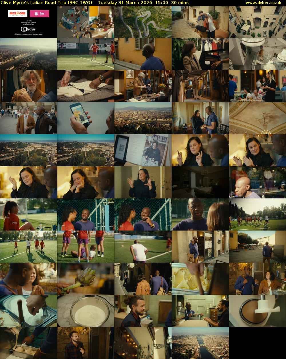 Clive Myrie's Italian Road Trip (BBC TWO) Tuesday 31 March 2026 15:00 - 15:30