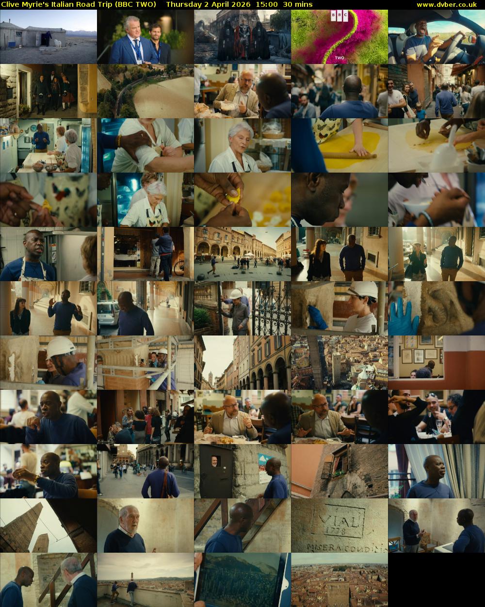 Clive Myrie's Italian Road Trip (BBC TWO) Thursday 2 April 2026 15:00 - 15:30