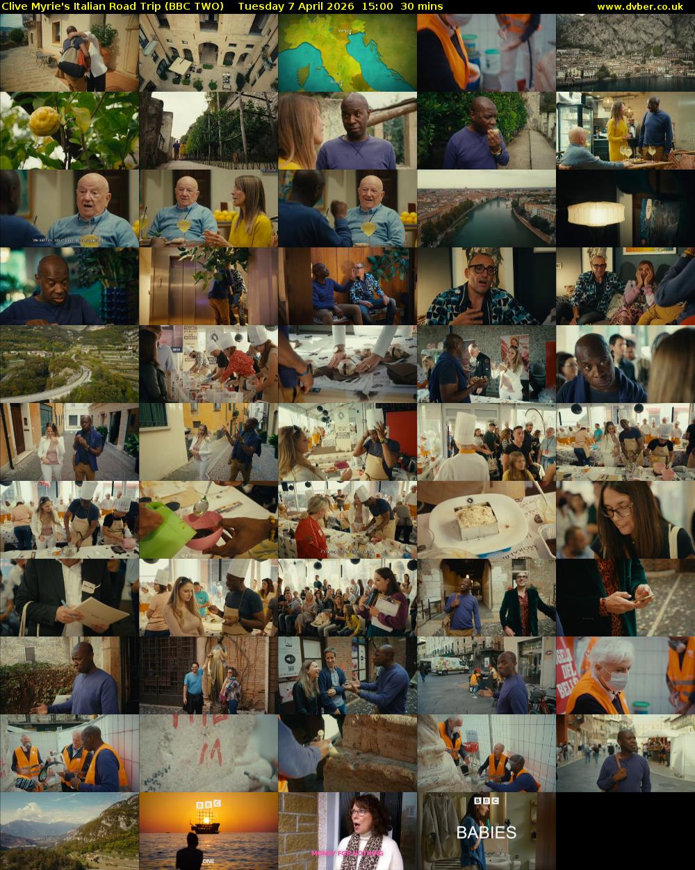Clive Myrie's Italian Road Trip (BBC TWO) Tuesday 7 April 2026 15:00 - 15:30
