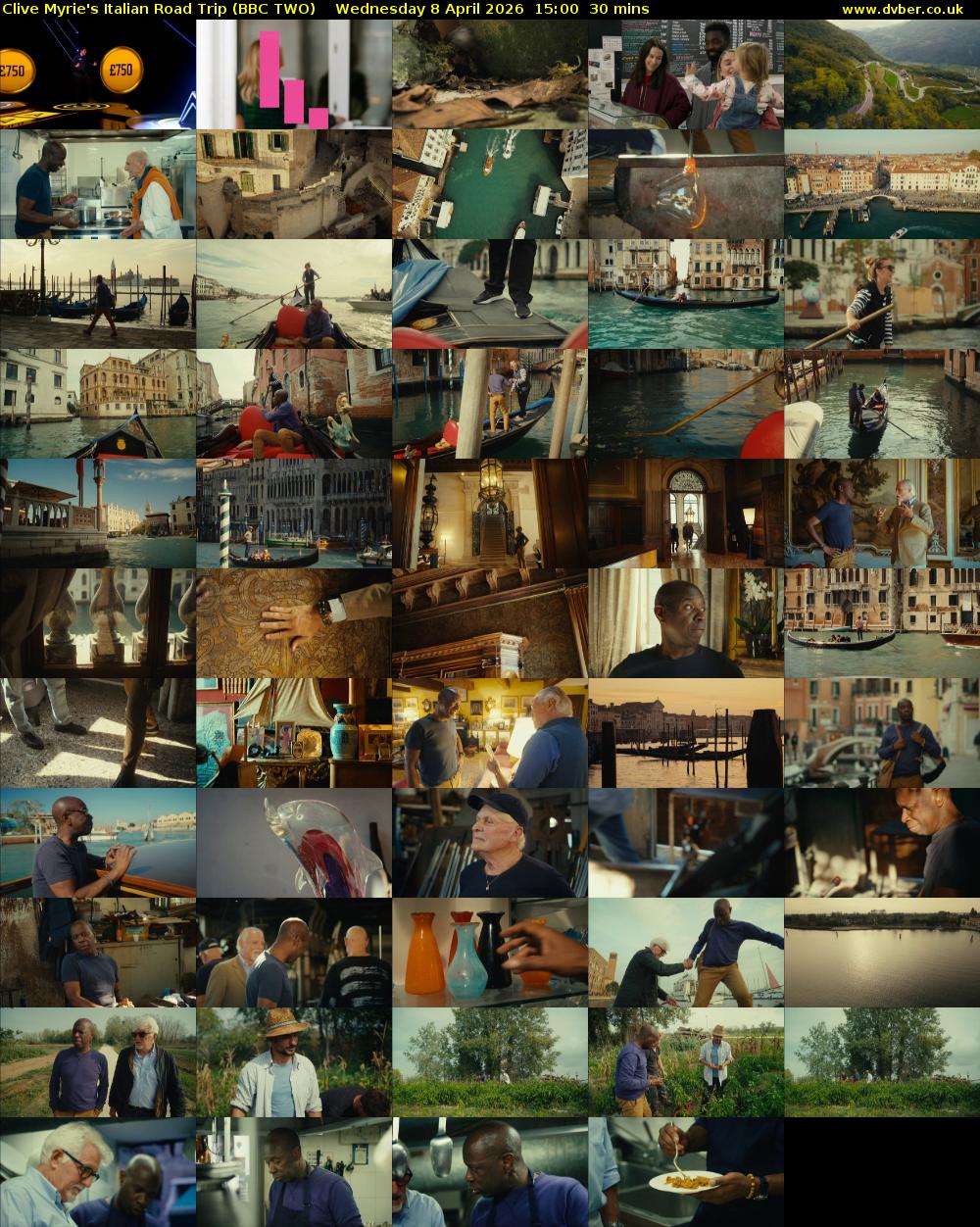 Clive Myrie's Italian Road Trip (BBC TWO) Wednesday 8 April 2026 15:00 - 15:30