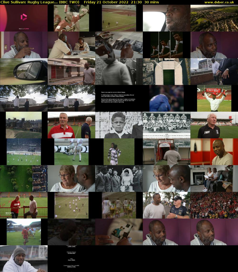 Clive Sullivan: Rugby League... (BBC TWO) Friday 21 October 2022 21:30 - 22:00