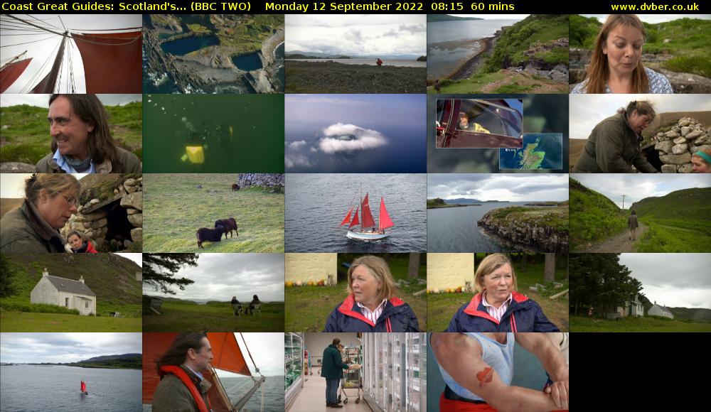 Coast Great Guides: Scotland's... (BBC TWO) Monday 12 September 2022 08:15 - 09:15