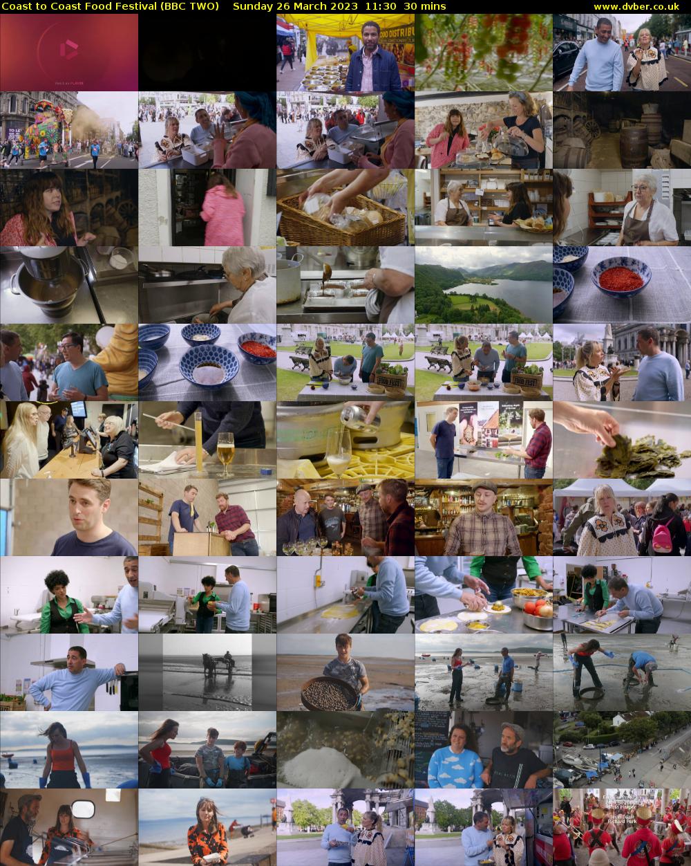 Coast to Coast Food Festival (BBC TWO) Sunday 26 March 2023 11:30 - 12:00