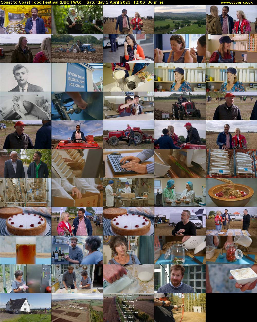 Coast to Coast Food Festival (BBC TWO) Saturday 1 April 2023 12:00 - 12:30