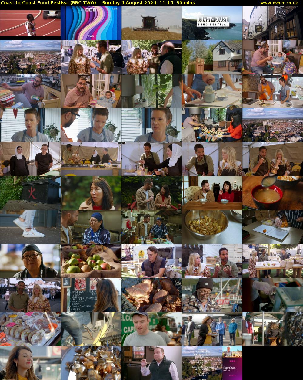 Coast to Coast Food Festival (BBC TWO) Sunday 4 August 2024 11:15 - 11:45