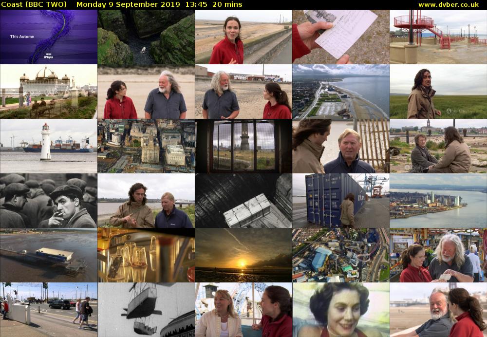 Coast (BBC TWO) Monday 9 September 2019 13:45 - 14:05