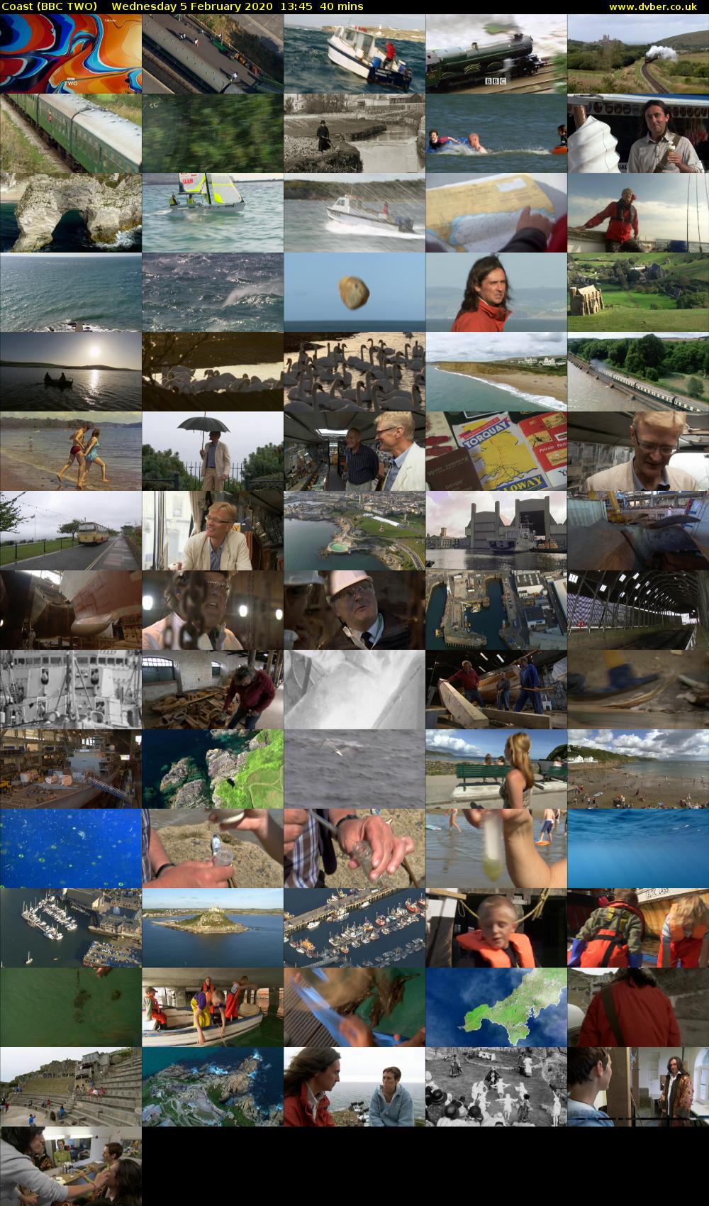 Coast (BBC TWO) Wednesday 5 February 2020 13:45 - 14:25