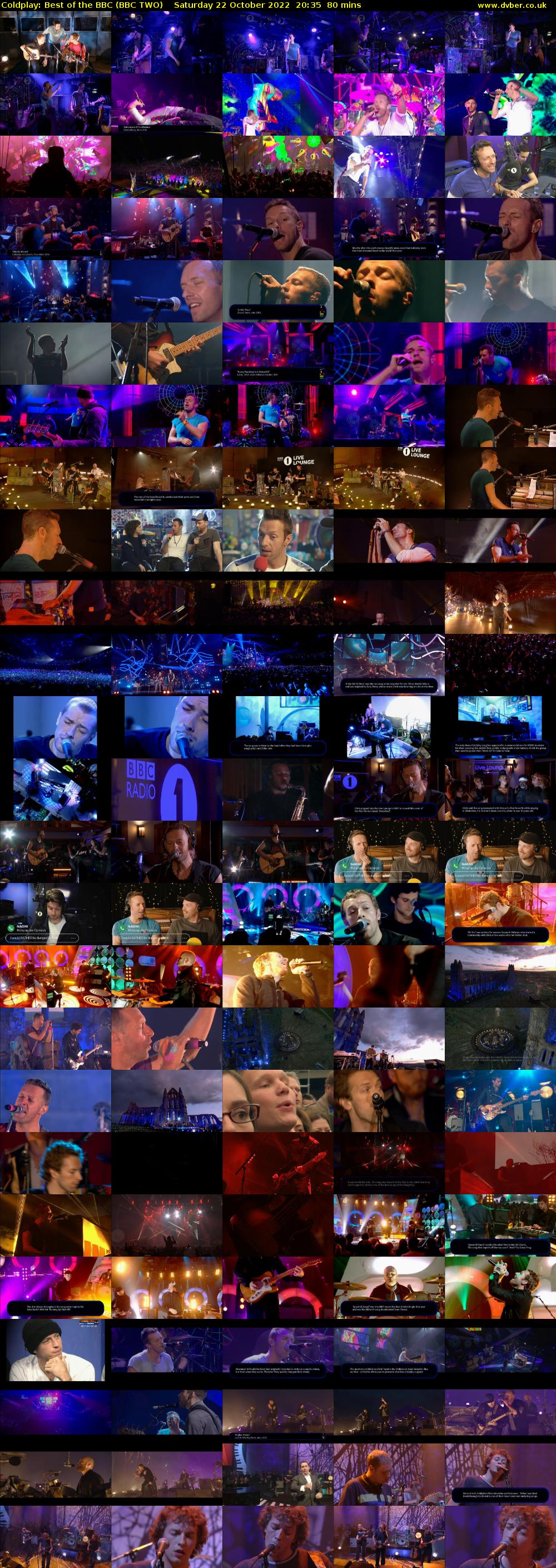Coldplay: Best of the BBC (BBC TWO) Saturday 22 October 2022 20:35 - 21:55