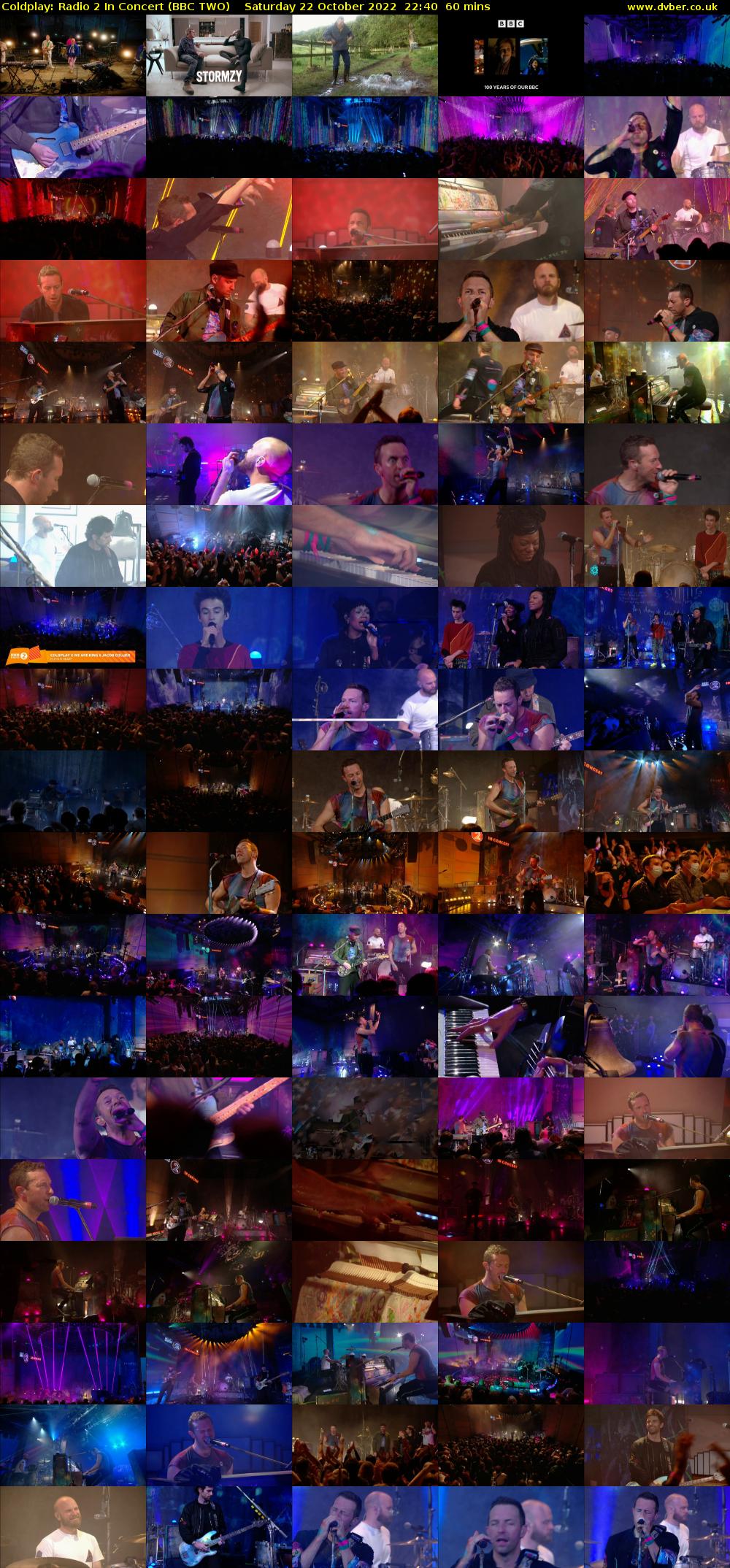 Coldplay: Radio 2 In Concert (BBC TWO) Saturday 22 October 2022 22:40 - 23:40