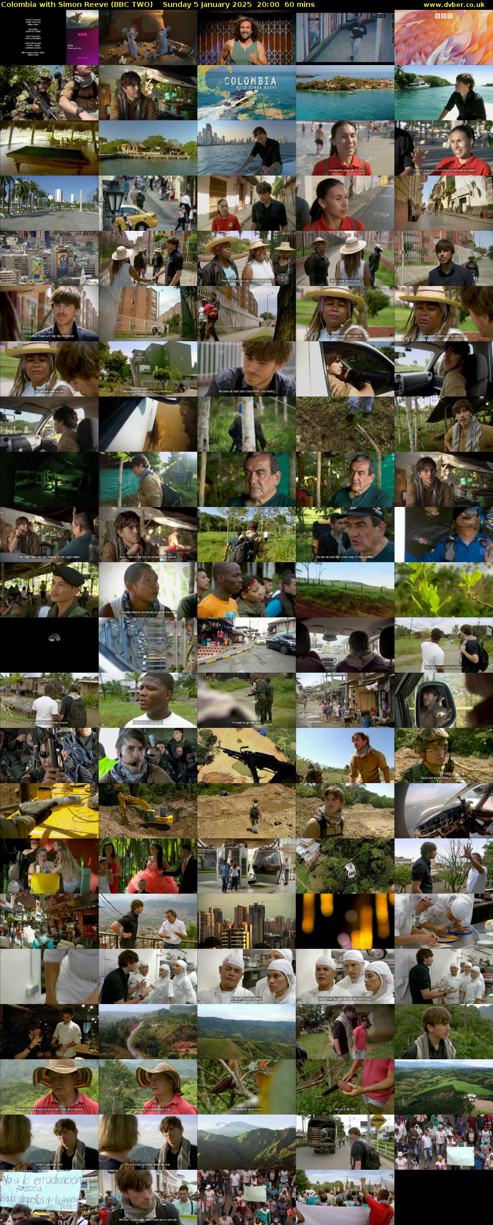 Colombia with Simon Reeve (BBC TWO) Sunday 5 January 2025 20:00 - 21:00
