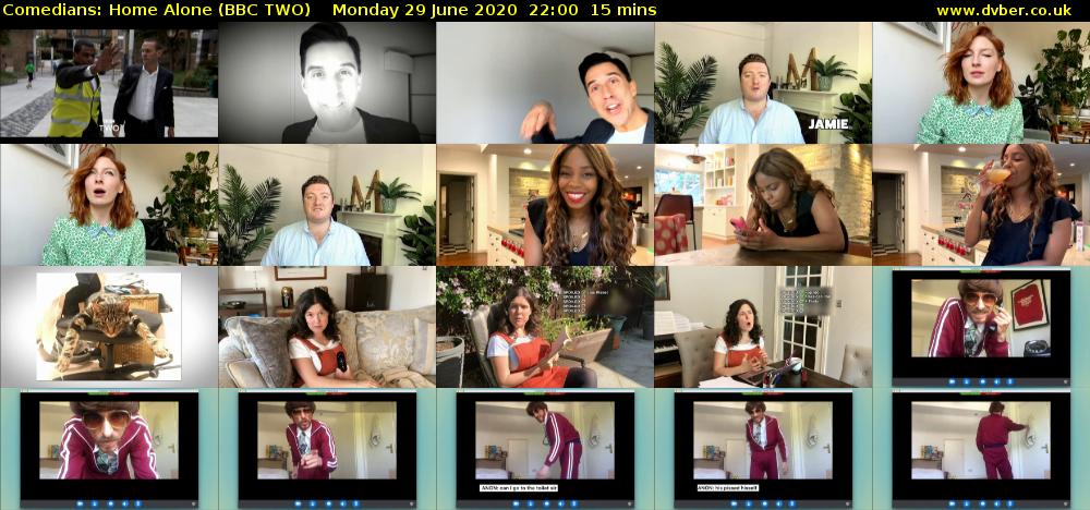 Comedians: Home Alone (BBC TWO) Monday 29 June 2020 22:00 - 22:15