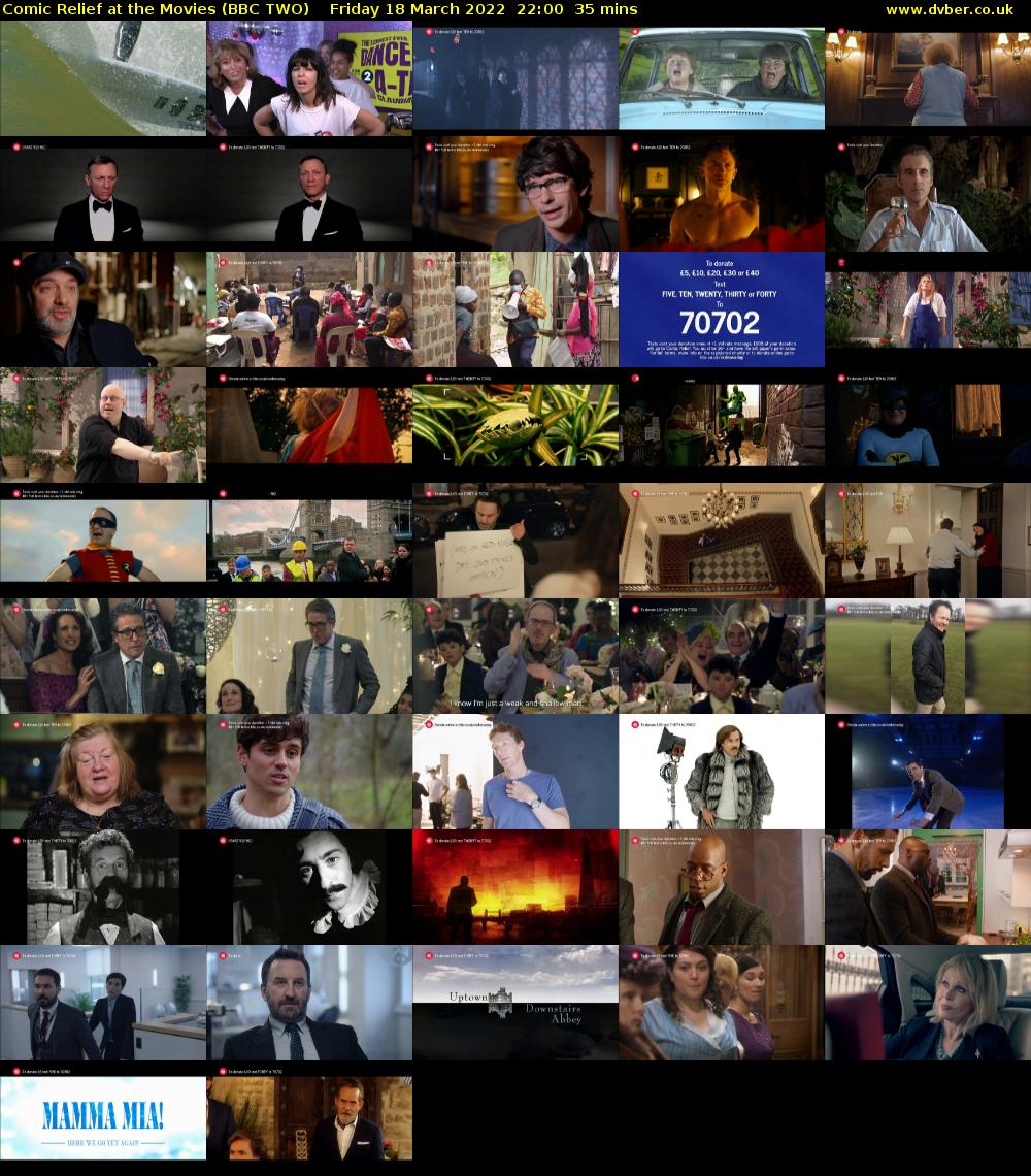 Comic Relief at the Movies (BBC TWO) Friday 18 March 2022 22:00 - 22:35