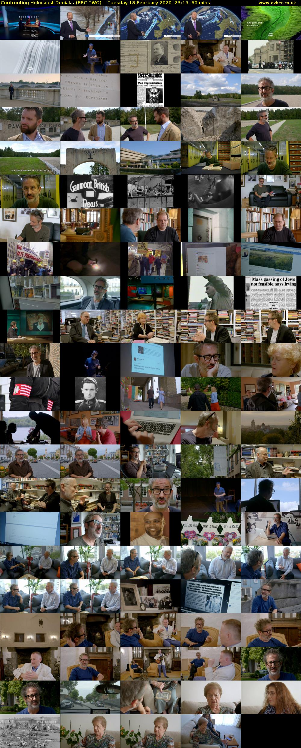 Confronting Holocaust Denial... (BBC TWO) Tuesday 18 February 2020 23:15 - 00:15