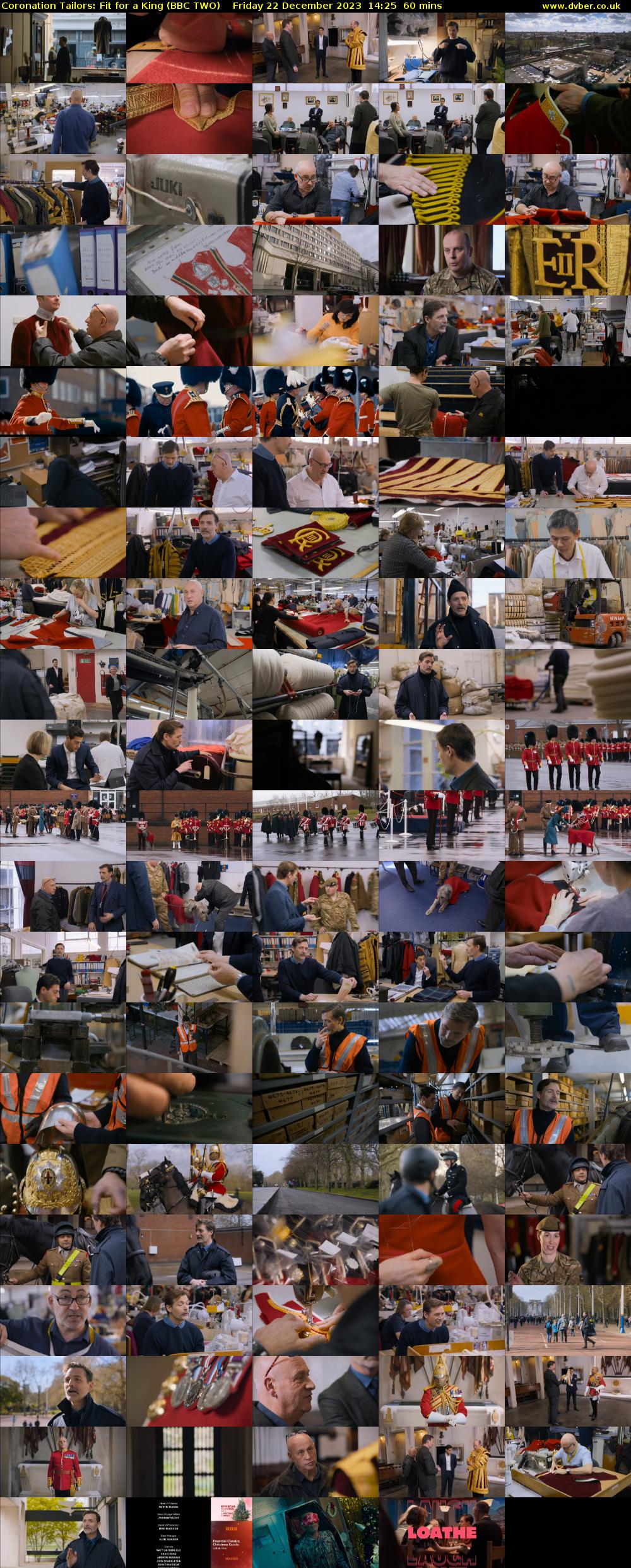 Coronation Tailors: Fit for a King (BBC TWO) Friday 22 December 2023 14:25 - 15:25
