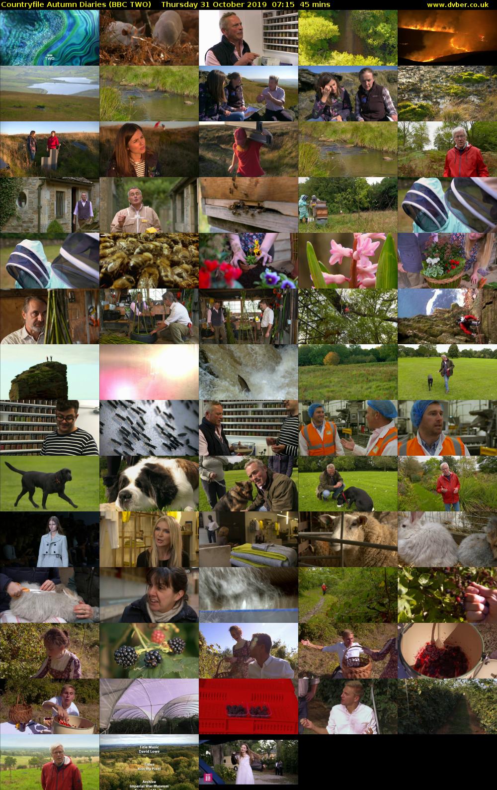 Countryfile Autumn Diaries (BBC TWO) Thursday 31 October 2019 07:15 - 08:00
