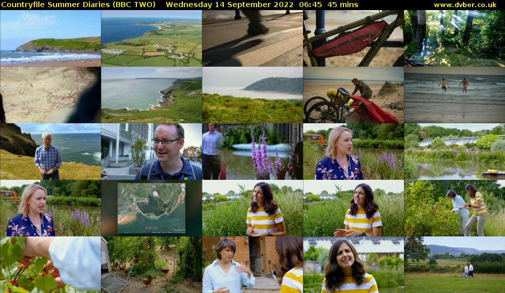 Countryfile Summer Diaries (BBC TWO) Wednesday 14 September 2022 06:45 - 07:30