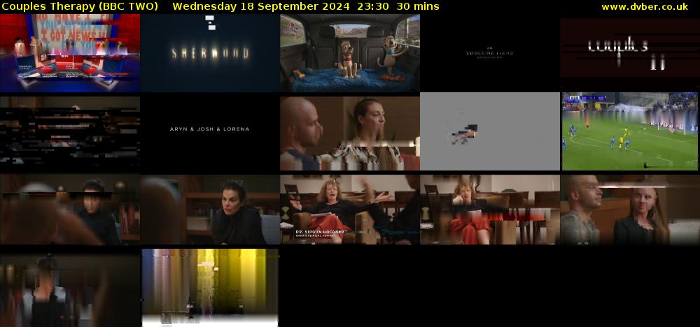 Couples Therapy (BBC TWO) Wednesday 18 September 2024 23:30 - 00:00