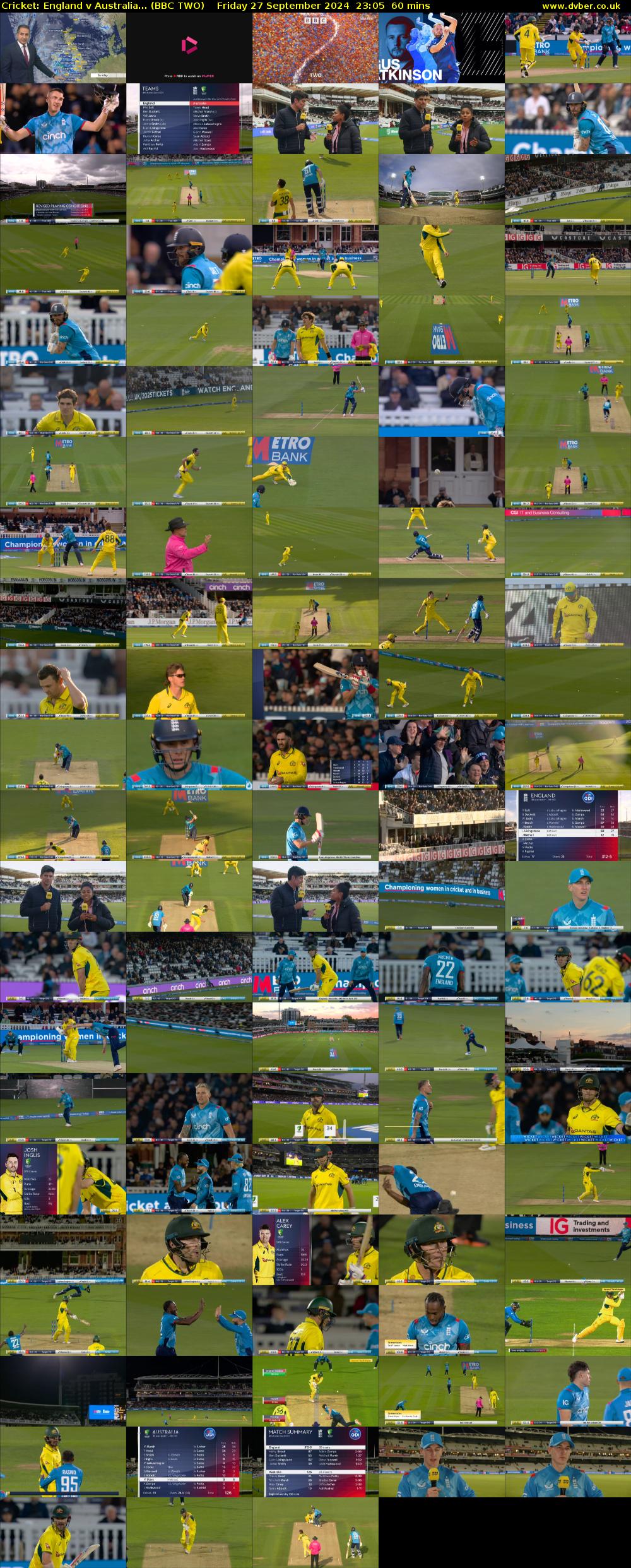Cricket: England v Australia... (BBC TWO) Friday 27 September 2024 23:05 - 00:05
