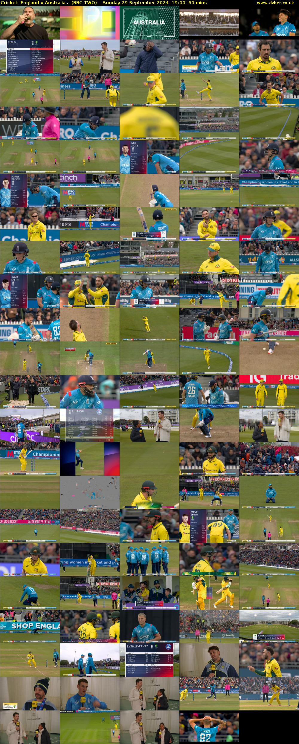 Cricket: England v Australia... (BBC TWO) Sunday 29 September 2024 19:00 - 20:00