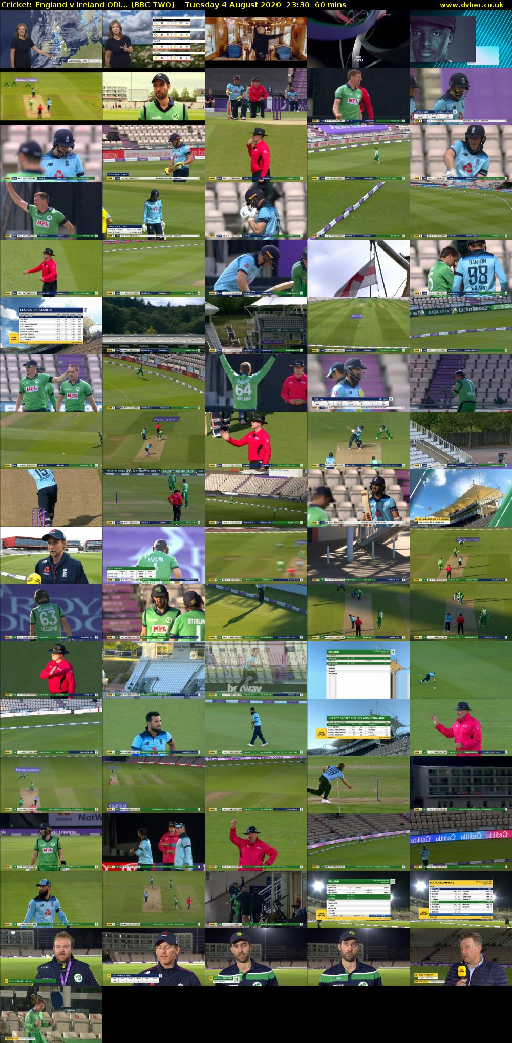 Cricket: England v Ireland ODI... (BBC TWO) Tuesday 4 August 2020 23:30 - 00:30