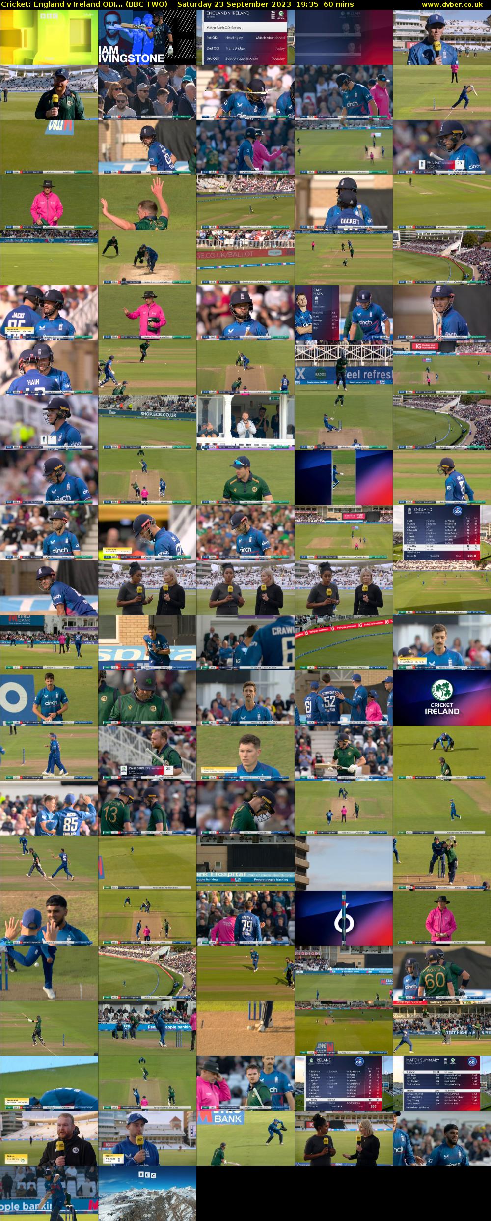 Cricket: England v Ireland ODI... (BBC TWO) Saturday 23 September 2023 19:35 - 20:35