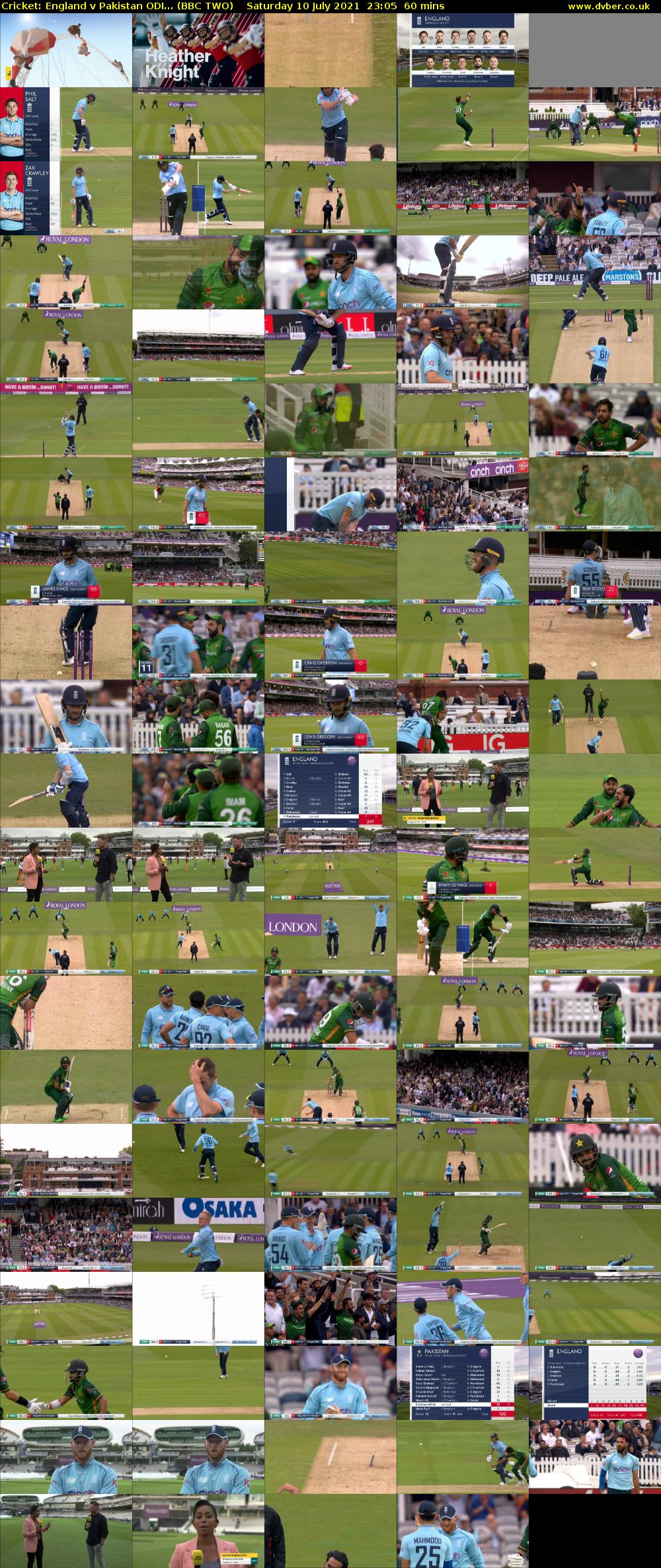 Cricket: England v Pakistan ODI... (BBC TWO) Saturday 10 July 2021 23:05 - 00:05