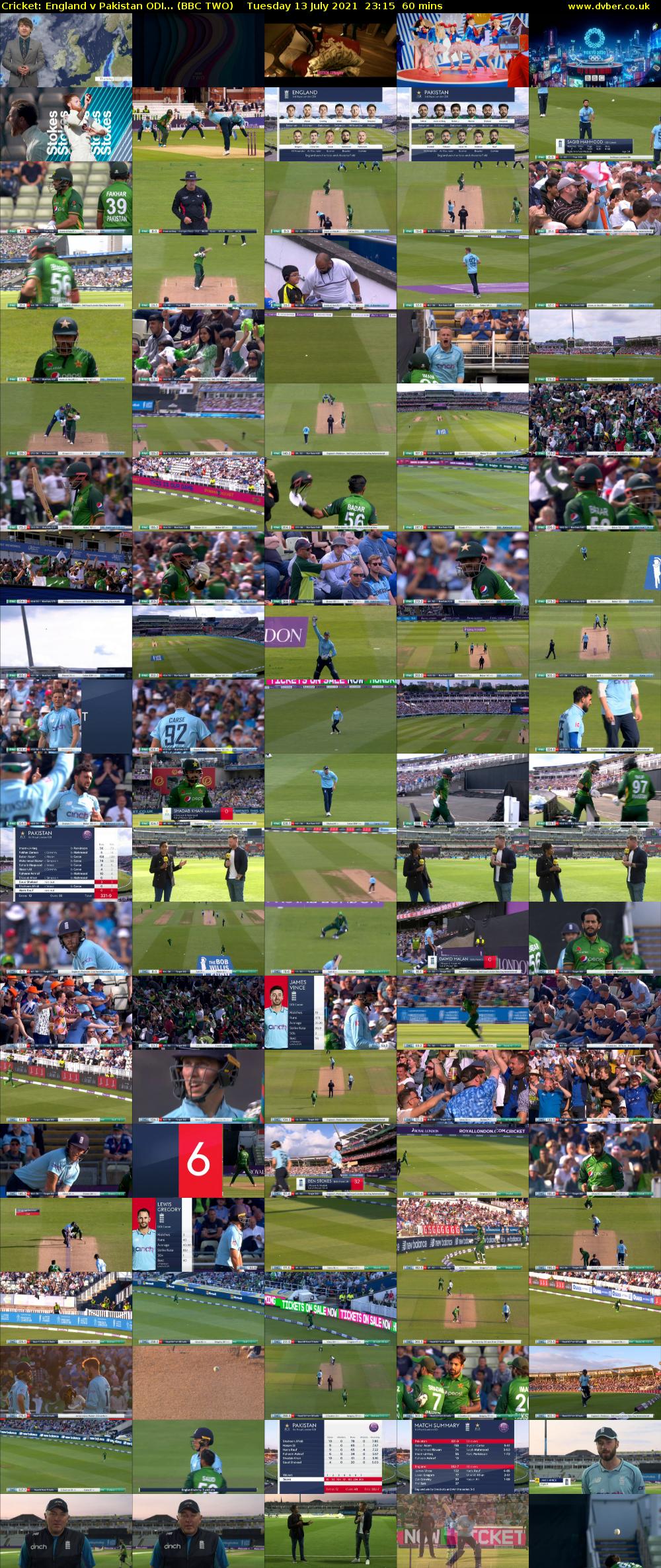 Cricket: England v Pakistan ODI... (BBC TWO) Tuesday 13 July 2021 23:15 - 00:15