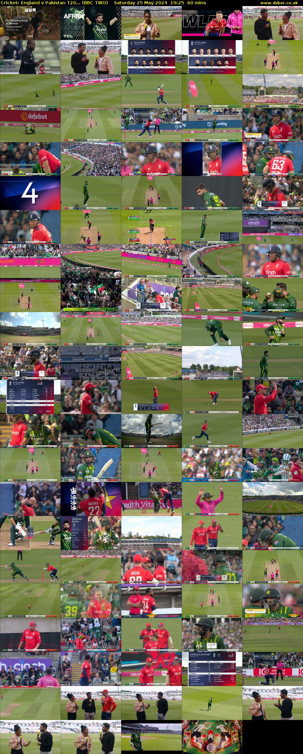 Cricket: England v Pakistan T20... (BBC TWO) Saturday 25 May 2024 19:25 - 20:25