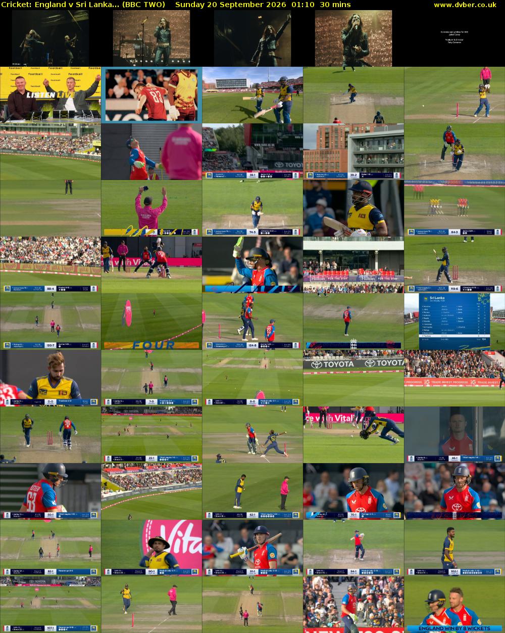 Cricket: England v Sri Lanka... (BBC TWO) Sunday 20 September 2026 01:10 - 01:40