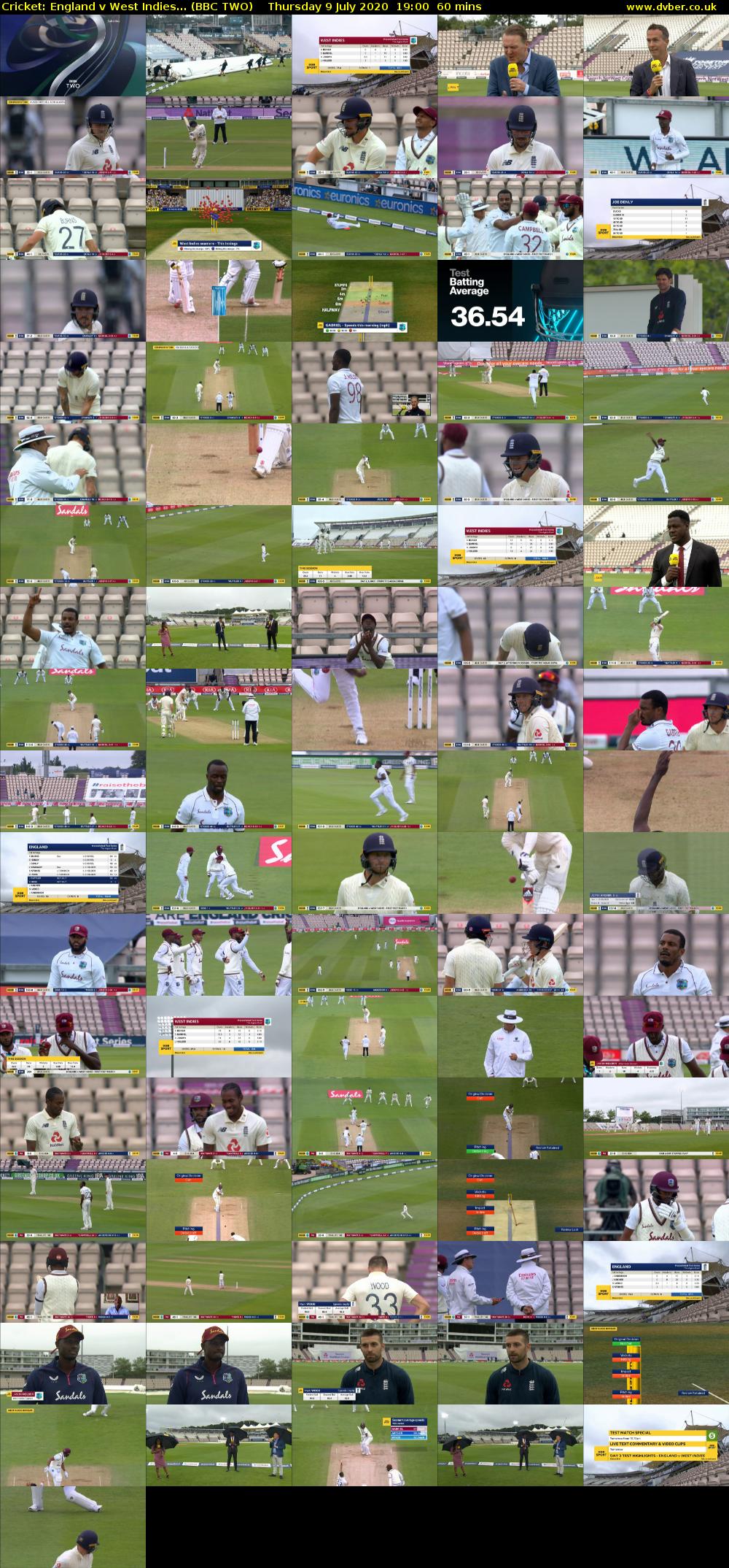 Cricket: England v West Indies... (BBC TWO) Thursday 9 July 2020 19:00 - 20:00