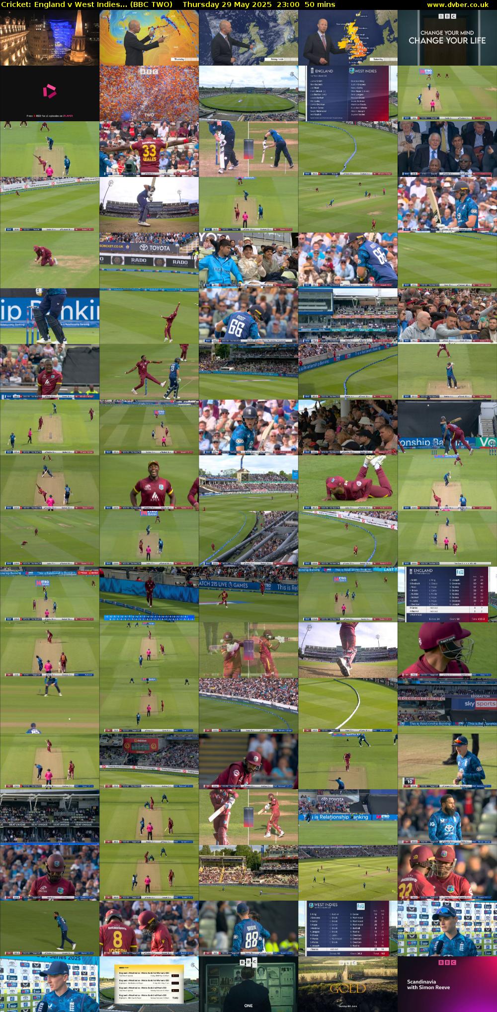 Cricket: England v West Indies... (BBC TWO) Thursday 29 May 2025 23:00 - 23:50