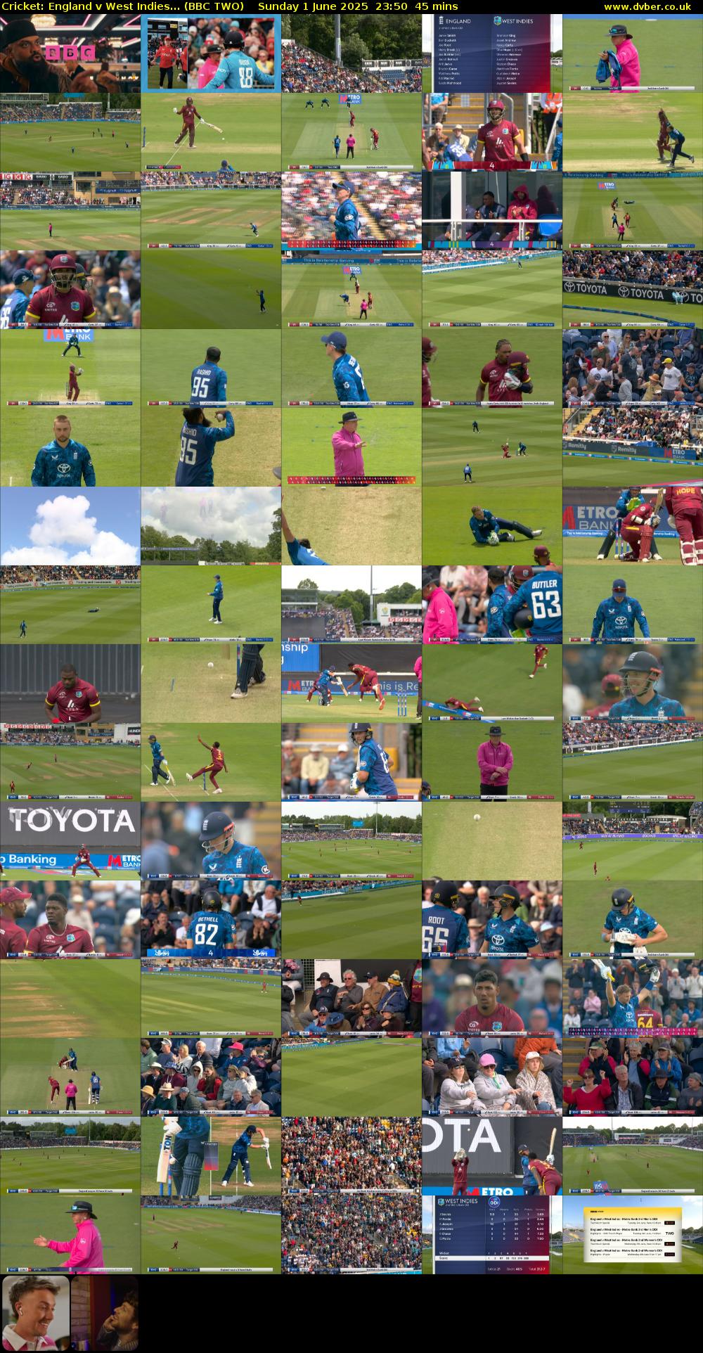 Cricket: England v West Indies... (BBC TWO) Sunday 1 June 2025 23:50 - 00:35