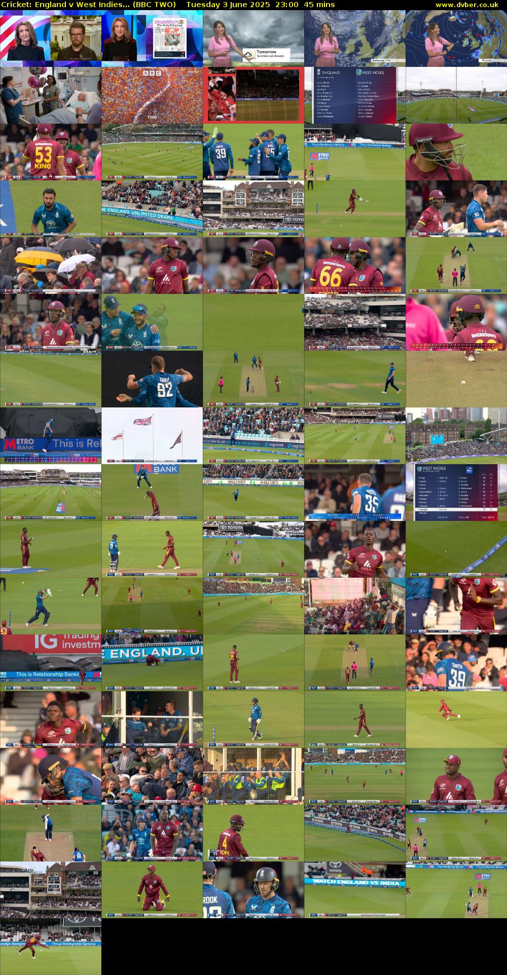 Cricket: England v West Indies... (BBC TWO) Tuesday 3 June 2025 23:00 - 23:45