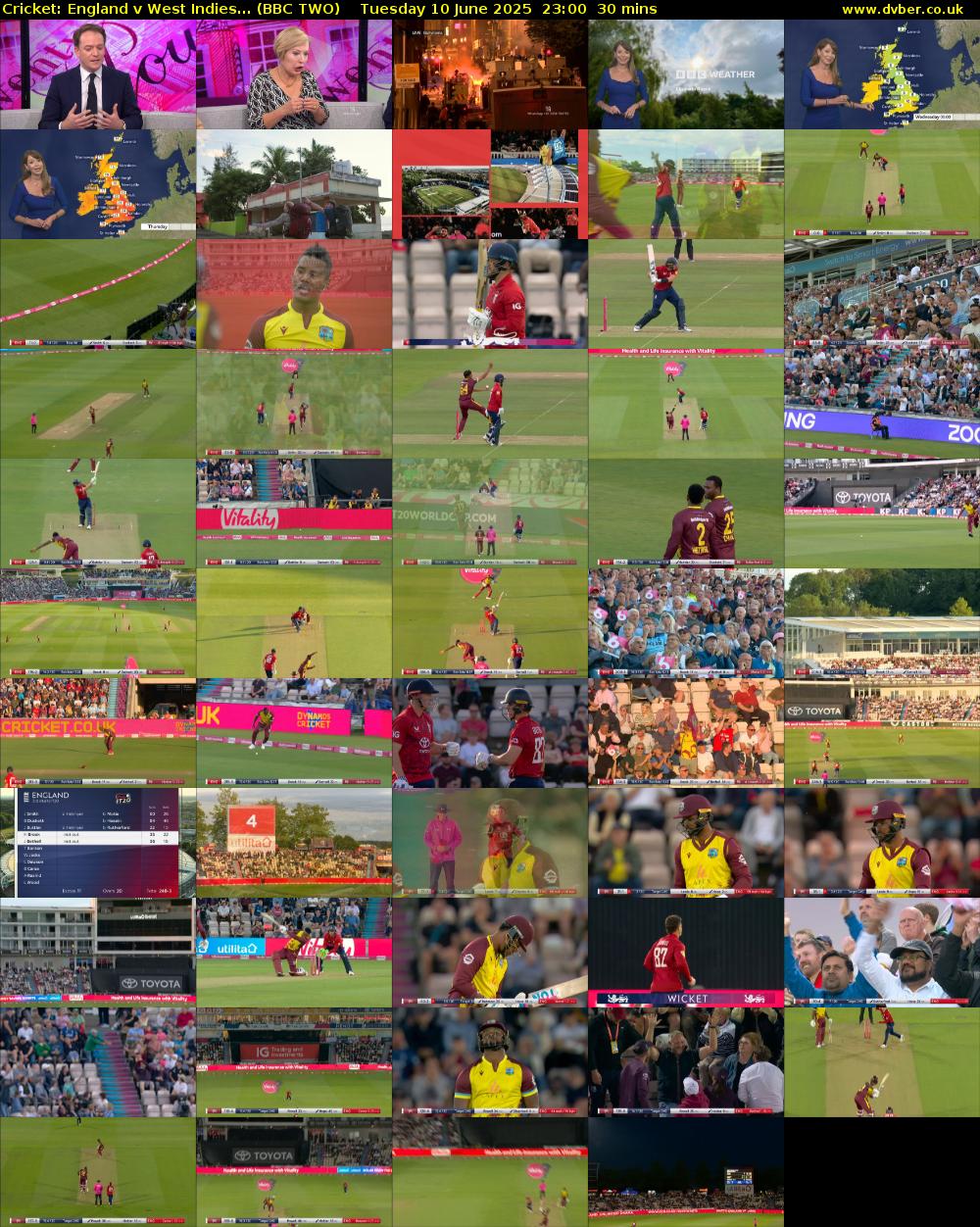 Cricket: England v West Indies... (BBC TWO) Tuesday 10 June 2025 23:00 - 23:30