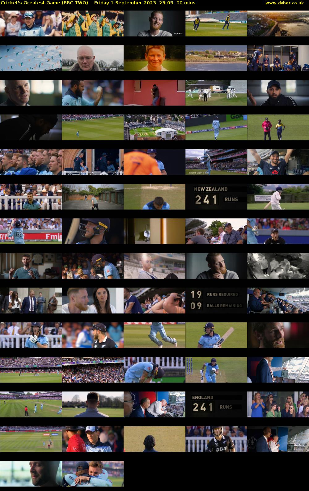 Cricket's Greatest Game (BBC TWO) Friday 1 September 2023 23:05 - 00:35