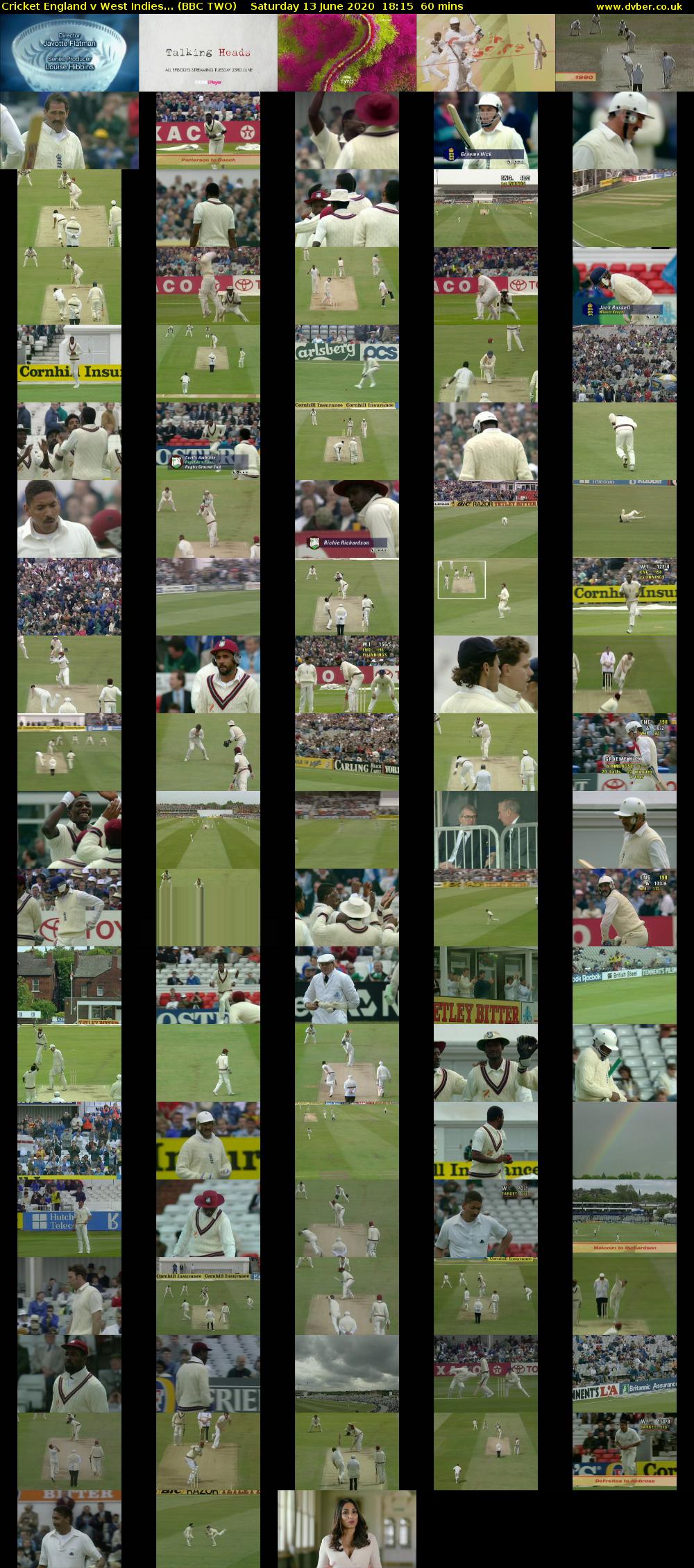 Cricket England v West Indies... (BBC TWO) Saturday 13 June 2020 18:15 - 19:15