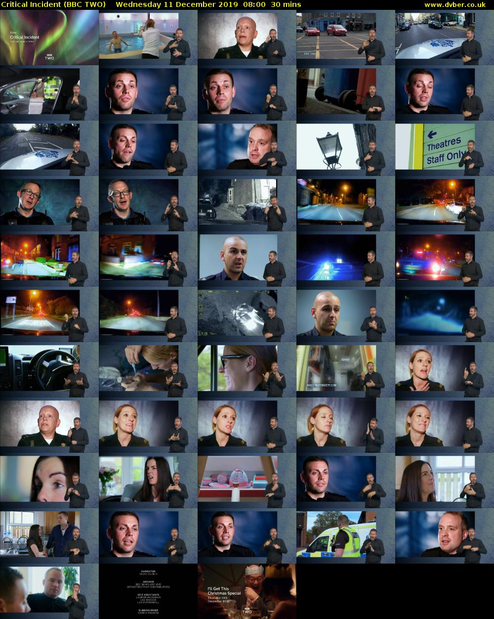 Critical Incident (BBC TWO) Wednesday 11 December 2019 08:00 - 08:30