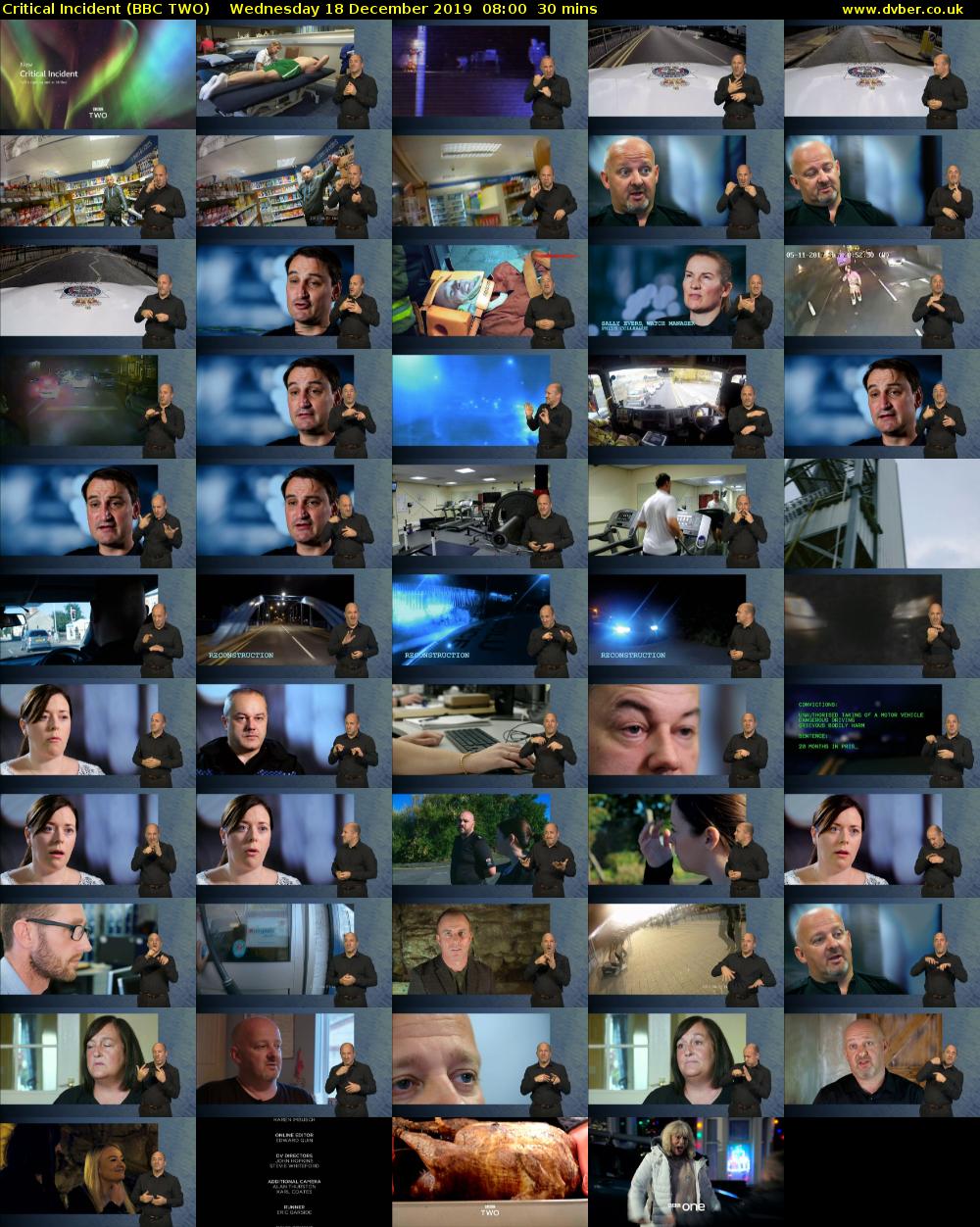 Critical Incident (BBC TWO) Wednesday 18 December 2019 08:00 - 08:30