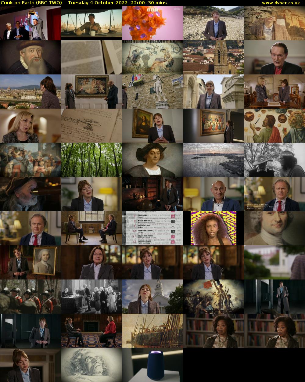 Cunk on Earth (BBC TWO) Tuesday 4 October 2022 22:00 - 22:30